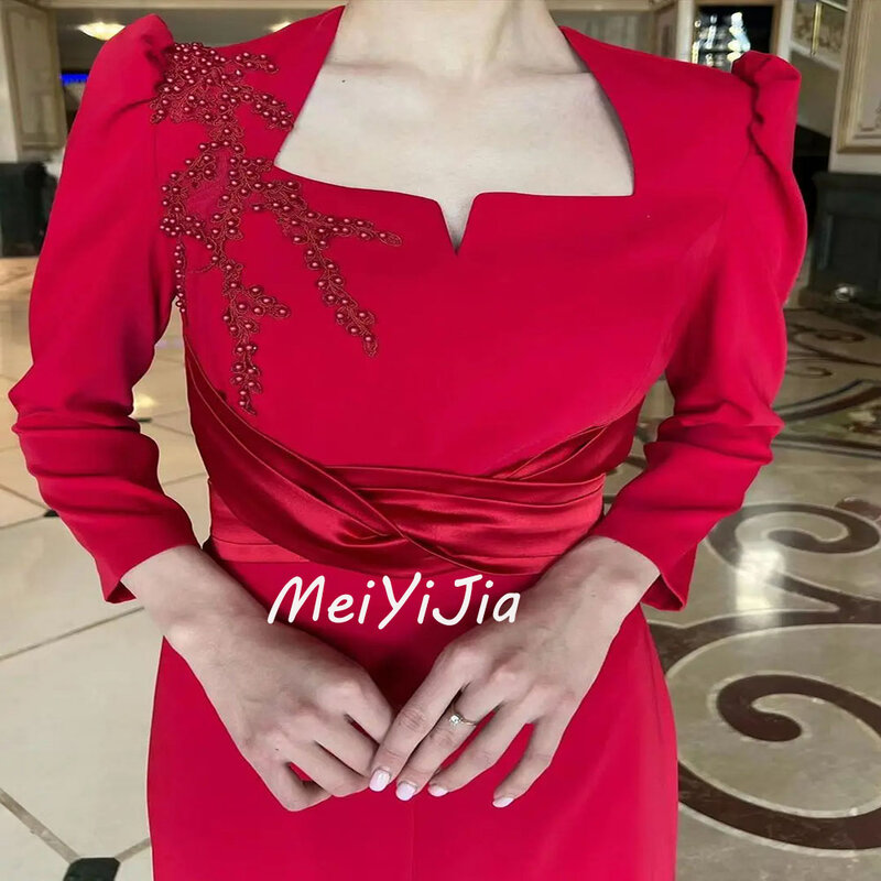Suknia wieczorowa Meiyijia Saudi Aline elegancka z koralikami szkatułki z dekoltem Arabia seksowna wieczorowa stroje klubowe urodzinowa lato 2024