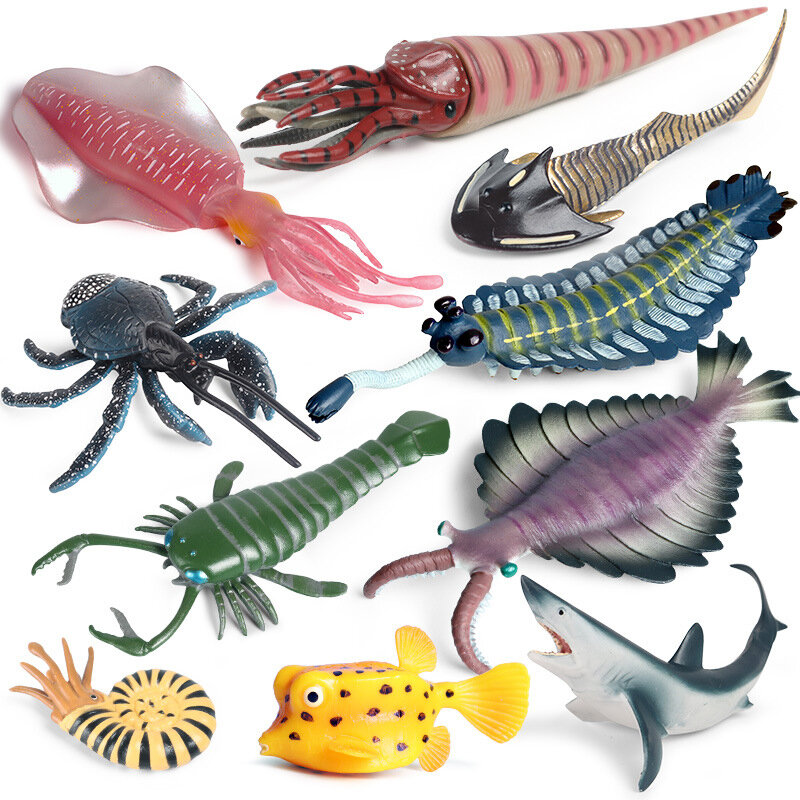 Mini Ocean ตุ๊กตาสัตว์ทะเลของเล่นสำหรับเด็ก Deep-Sea ปลา Viperine Octopus ปลาหมึกรุ่นตัวเลขการกระทำเด็กคอลเลกชัน