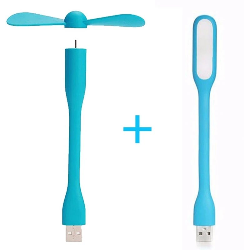 Kreative Mini-USB-Lüfter & USB-LED-Licht flexible biegsame Lüfter und Lampe für Power bank & Notebook & Computer Sommer Gadget