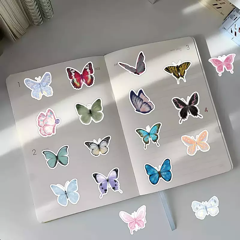 63 шт., декоративные наклейки в виде бабочек