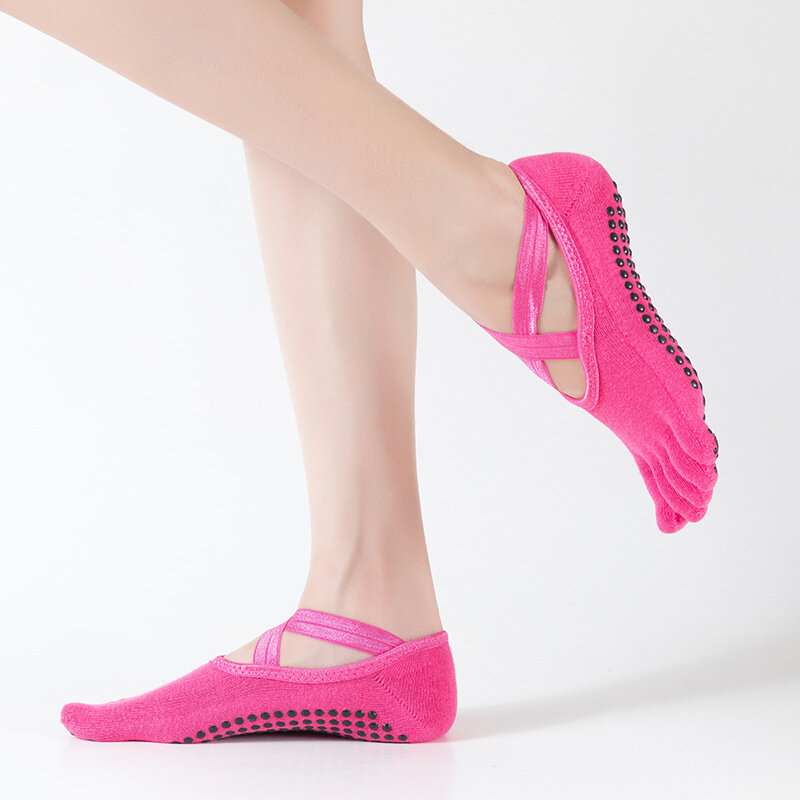 Sport Yoga Socken Fünf Zehen Slipper Anti Slip für Dame Pilates Ballett Ferse Dance Kompression Socken Compression Socken für Frauen