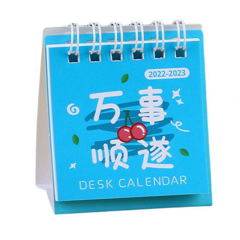 Mini Calendario de escritorio de conejo para el hogar y la Oficina, de papel grueso, con tapa de pie de dibujos animados, de julio de 2023 a diciembre de 2022, 2023