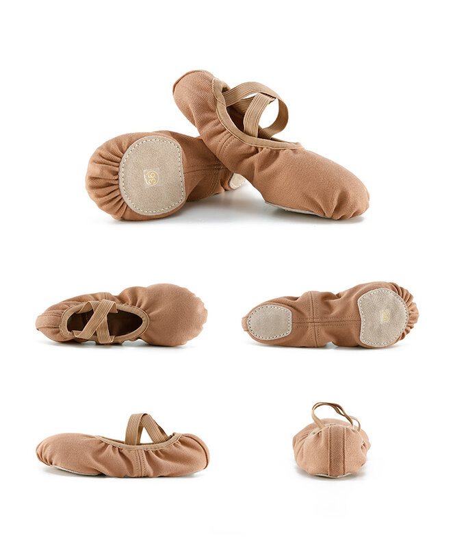 Zapatos de baile de tela elástica de cara para niños, zapatos de práctica de suela suave con garra de gato, zapatos de Yoga para mujer, zapatos de baile de Ballet con forma