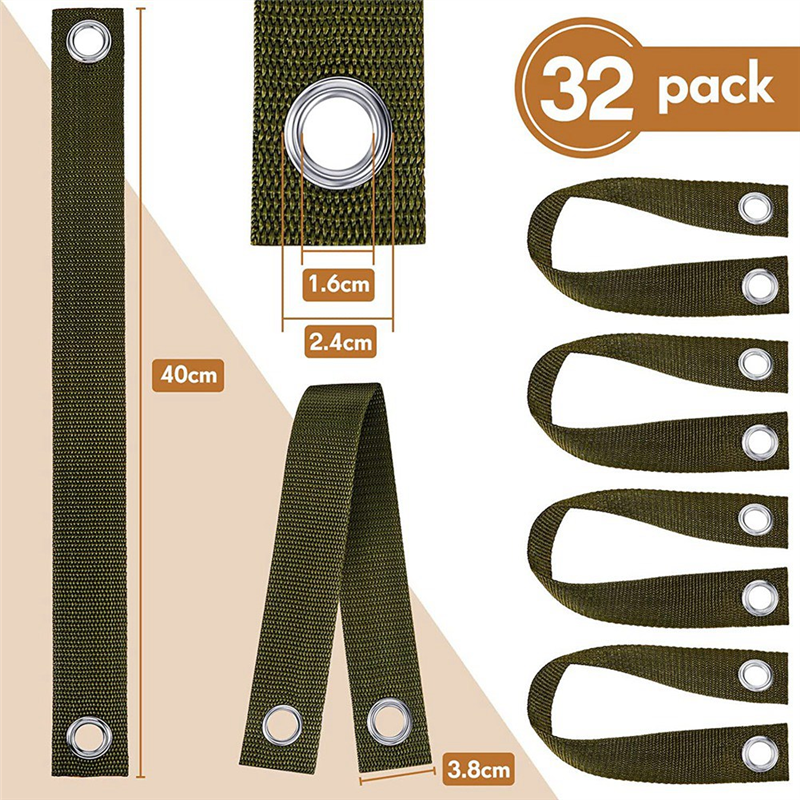 32Pcs 15.74Inch Tree Straps for Staking with Grommet for Staking Newly Planted Saplings and Hurricane Protection