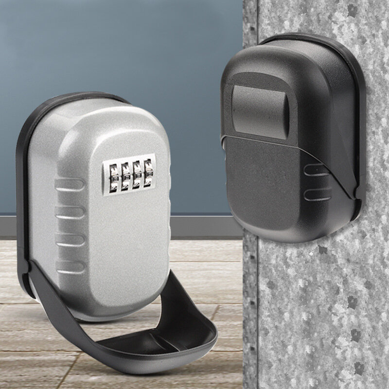 Wall Mounted Key Safe Box, Liga de alumínio, 4 Digit Combinação, Key Storage Lock Box, Indoor e Outdoor Chaves
