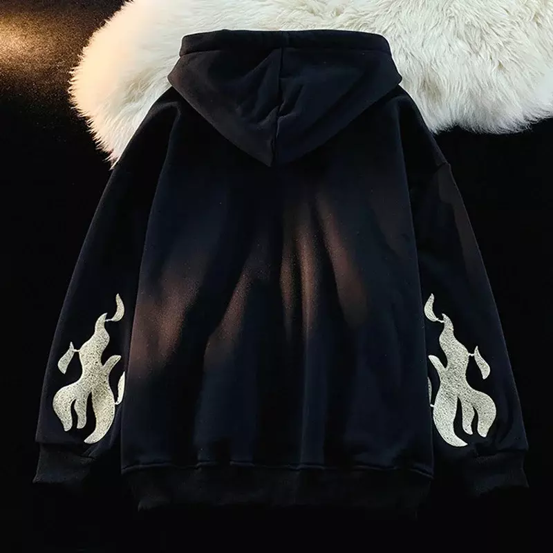 เย็บปักถักร้อย Vintage Cross Hoodies ผู้หญิง Harajuku แขนยาว Zip Up เสื้อกันหนาว Hip Hop โกธิค Streetwear Hooded Jacket Coat Y2k