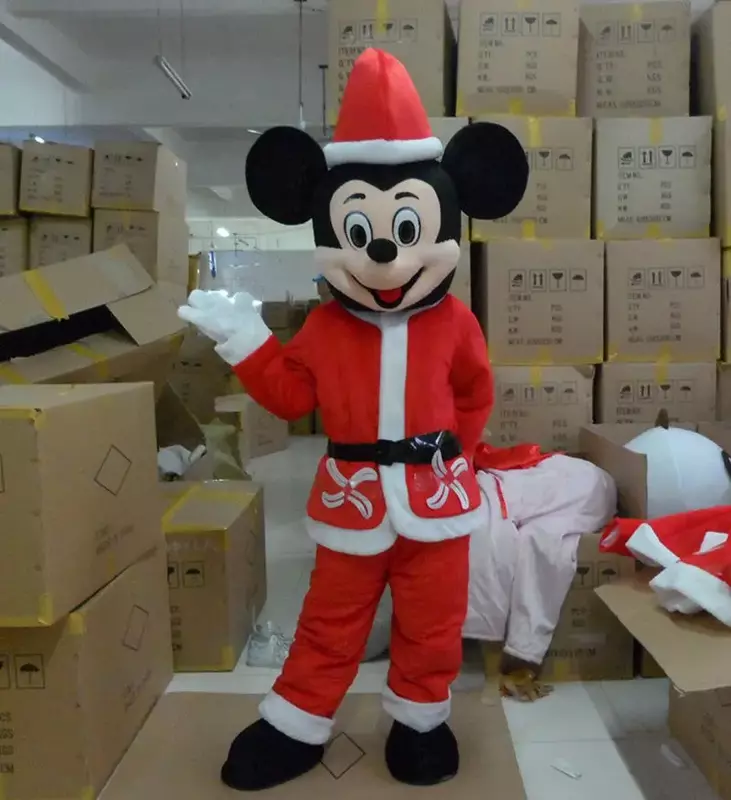 Cos Kerst Mouse Boy Mickey Mouse Girl Minnie Stripfiguur Mascotte Kostuum Reclame Fancy Dress Party Animal Carnaval