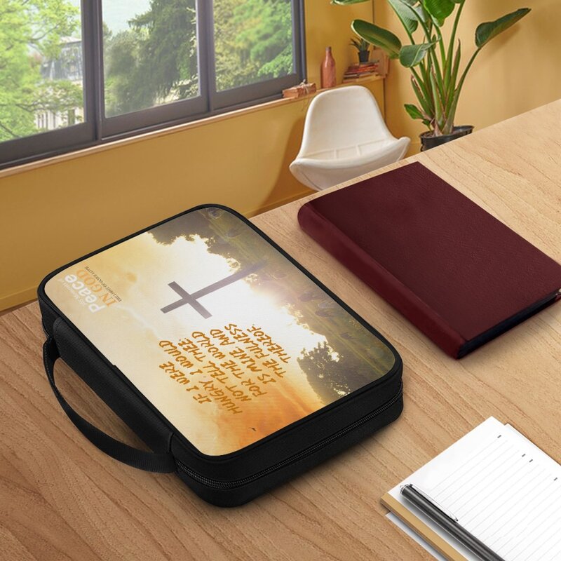 Bolso de la Biblia para mujer, bolso con asa y cremallera, cubierta de Hymns, estuche de transporte, bolsas de almacenamiento de sol, maletín de árbol cruzado
