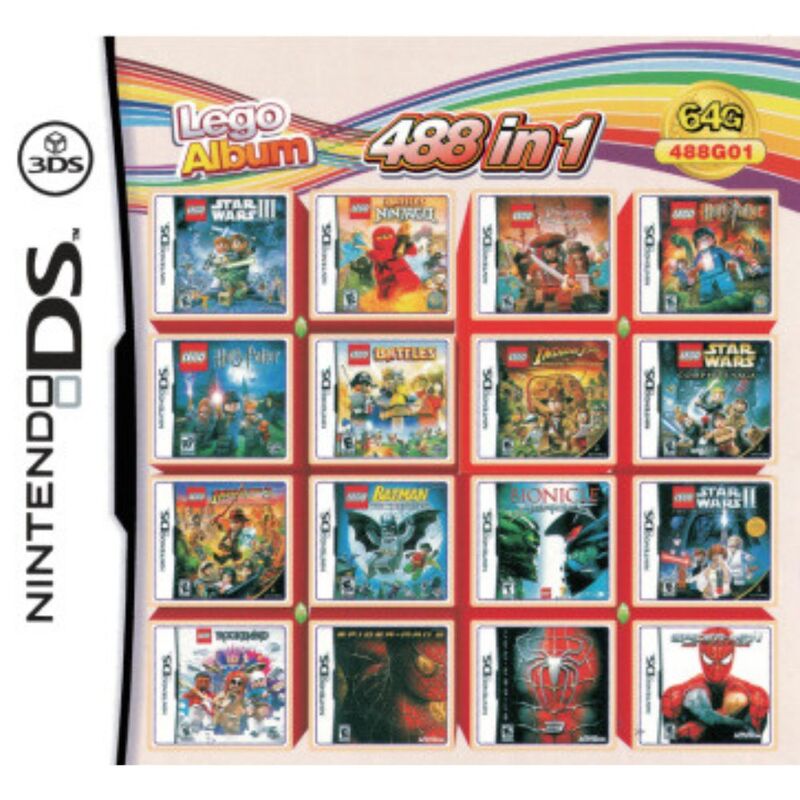 3DS การ์ดเกม NDS 520ใน1สายรัดการ์ด NDS 482 IN1 208 4300
