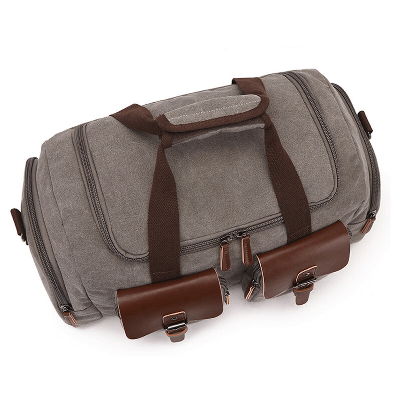 GNWXY-bolsas de viaje de lona de estilo europeo y americano para hombre, bolso grande de fin de semana, bandolera con múltiples bolsillos, envío directo