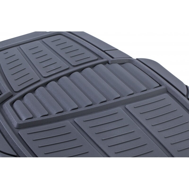 Universal Fit Rubber Car Floor Mat, Auto Drive, cinza, 4 pcs