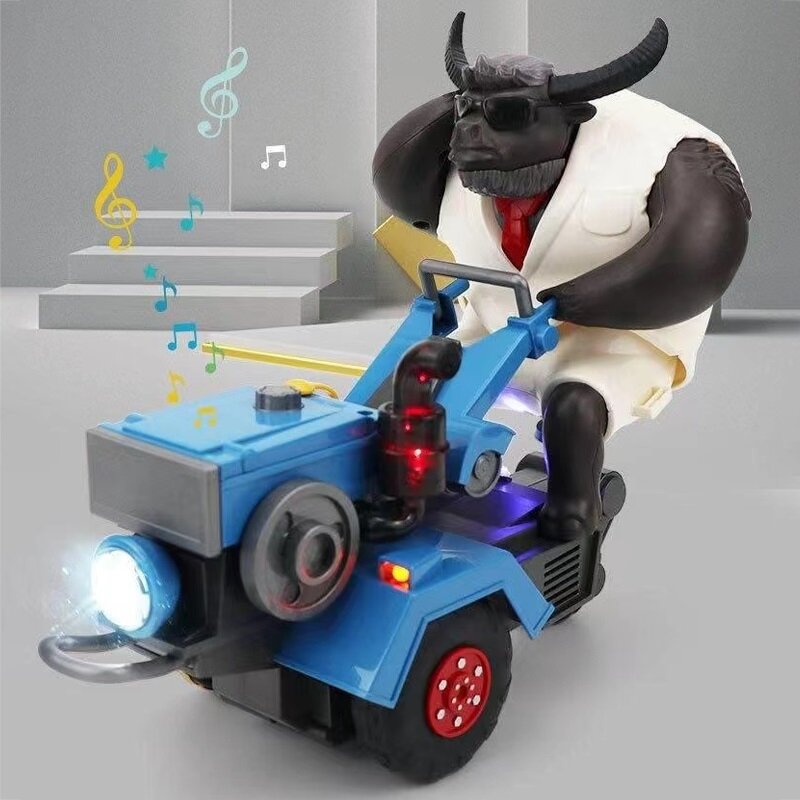 طفل لغز اللعب الكهربائية سيارة ، الغناء المثيرة العالمي سيارة الإضاءة الرقص روبوت الثور جرار ثلج بطة لعبة ، 1 2 3 4 هدية عيد الميلاد