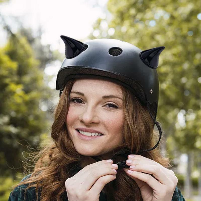 2pcs Car Motorcycle Helmet Demon Horns Motocross Full Face Off Road Helmet Decoration Car Accessorie Headwear DIY Styling