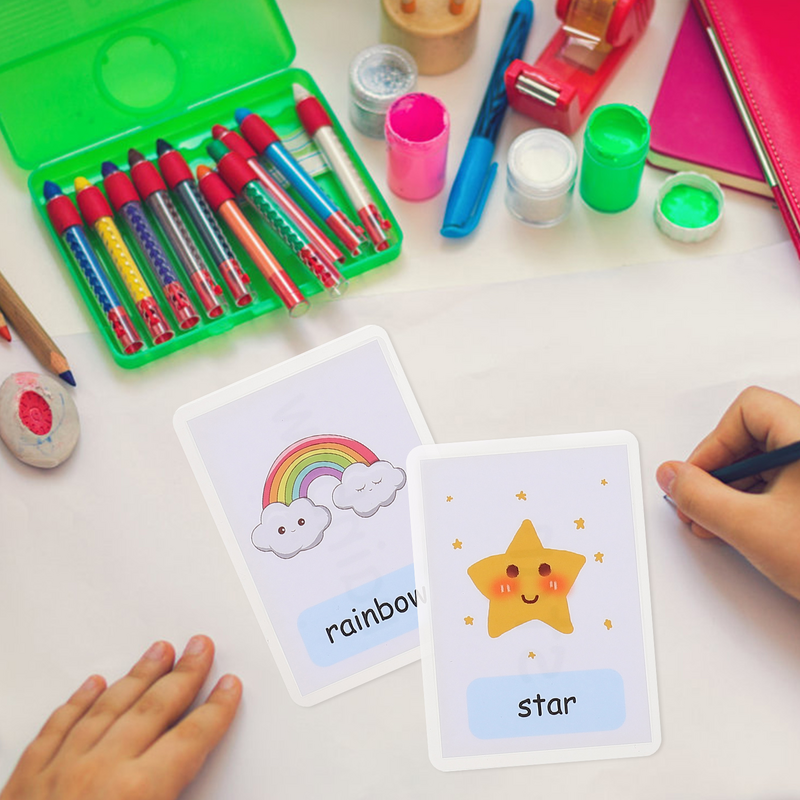 Apprendimento flashcard parola portatile cognizione del tempo insegnamento bambini impermeabili bambini educativi precoci multifunzione