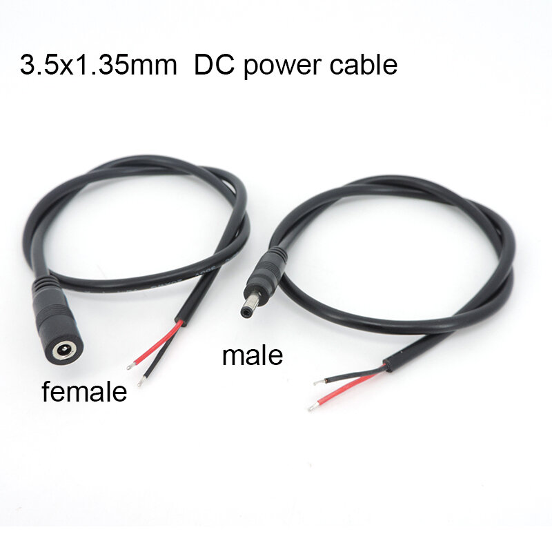 50cm 3.5mmx1.35mm DC cable connector DC Power Plug with extension wire DC female and Male Jack adapter extend cord