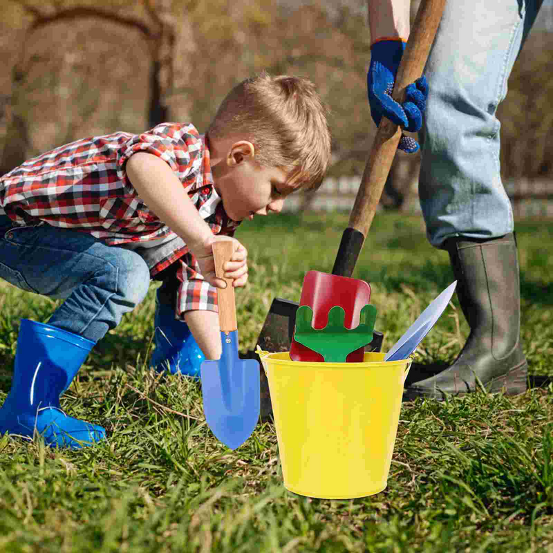 Gartenarbeit außerhalb Kinderspiel zeug Pflanzen Spielzeug Strand Eimer Werkzeuge Outdoor Hand Holz für Kleinkind