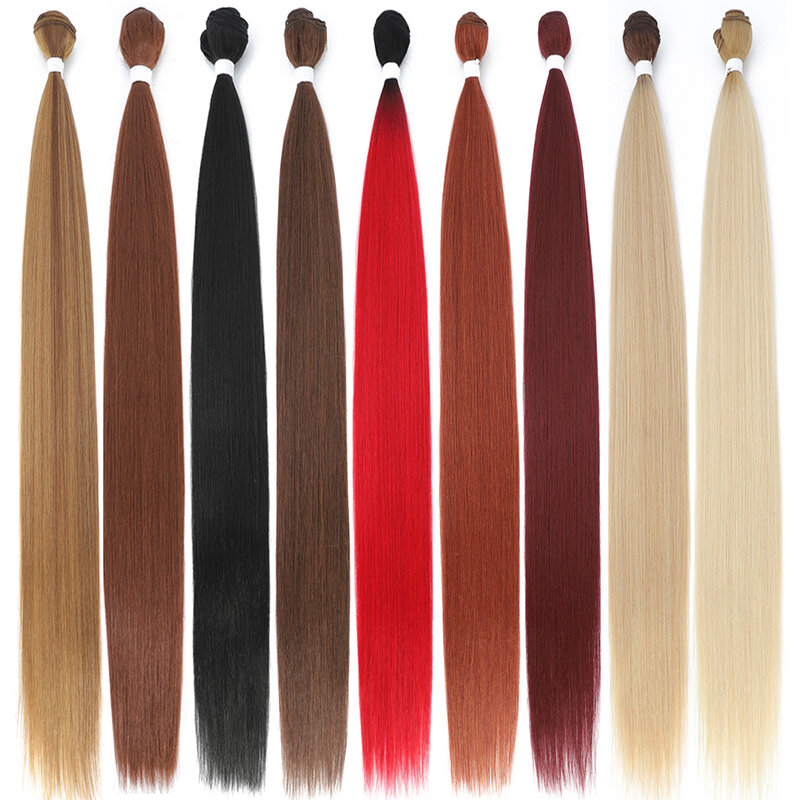 Прямые искусственные волосы для наращивания, гладкие волосы с эффектом омбре, ткацкие 36-дюймовые сверхдлинные Синтетические прямые волосы стандартной длины