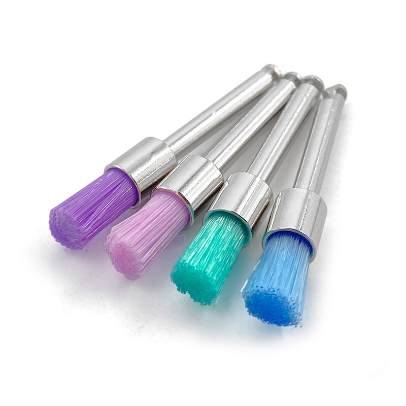WELL CK 100pcs Dental Materials Prophy Prophylaxis Brush Colour White Nylon Polishing Brushes RA Shank 2.35mm Dentistry Polisher
