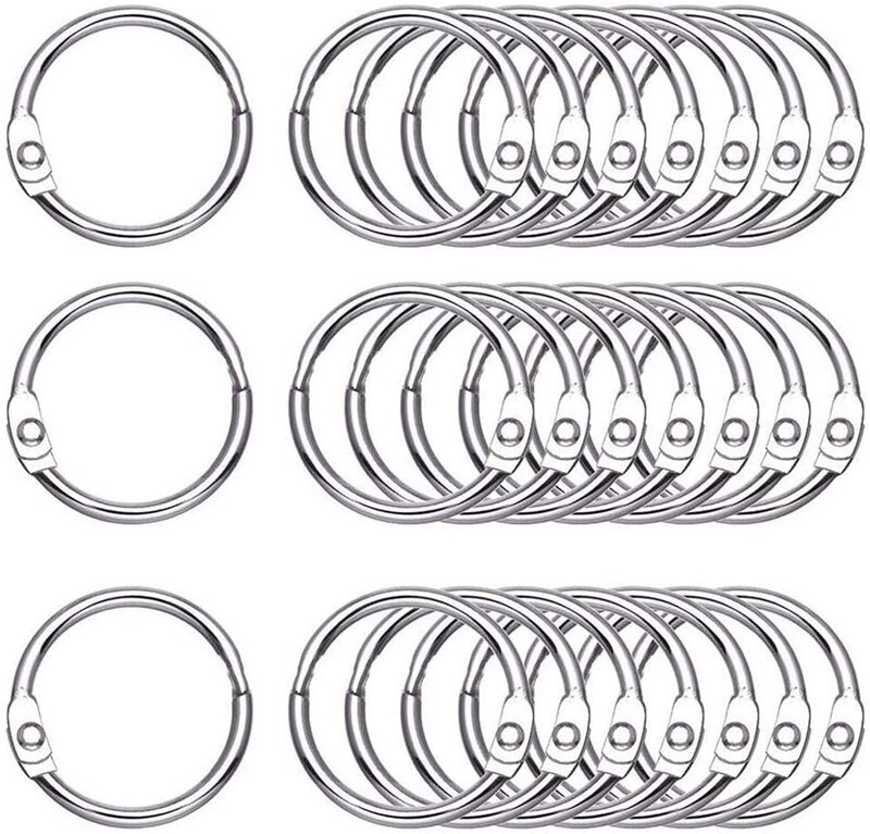 40 Pcs Metal Loose Leaf Book Binder Rings 1.2 Inch Key Rings O-Ring for School Student Home Office Book Accessories Keychain