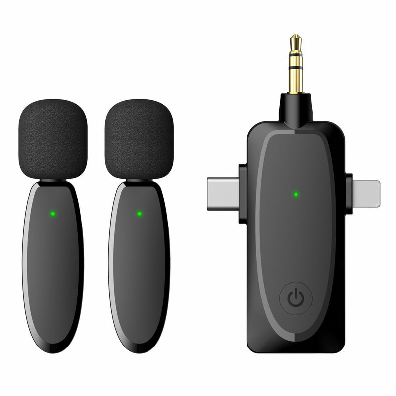 Wars DLION-Mini Microphone Lavalier Sans Fil 3 en 1, 3 Ports, Statique, pour Ordinateur Portable, Appareil Photo, Téléphone, Vlog K24