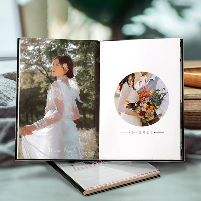 Album foto kustom sampul keras pernikahan keluarga buku papan perjalanan dengan gambar casing keras untuk memori bayi anak cetak rumah pribadi
