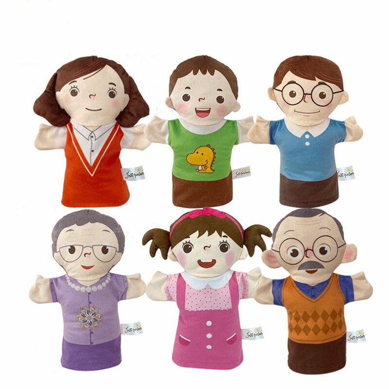 Parent-Child Children's Hand Puppet Cute Parents Plush Doll Toys Daughter Grandparents Children Plush Gloves Story Telling