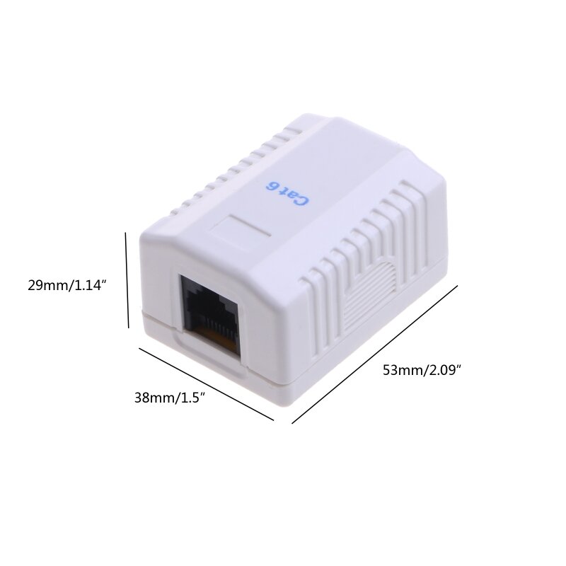 CAT6 RJ45 Keystone Jack Female Coupler Insert Snap-in Connector Socket Adapter Port for Wall Plate Outlet Panel - White P9JB