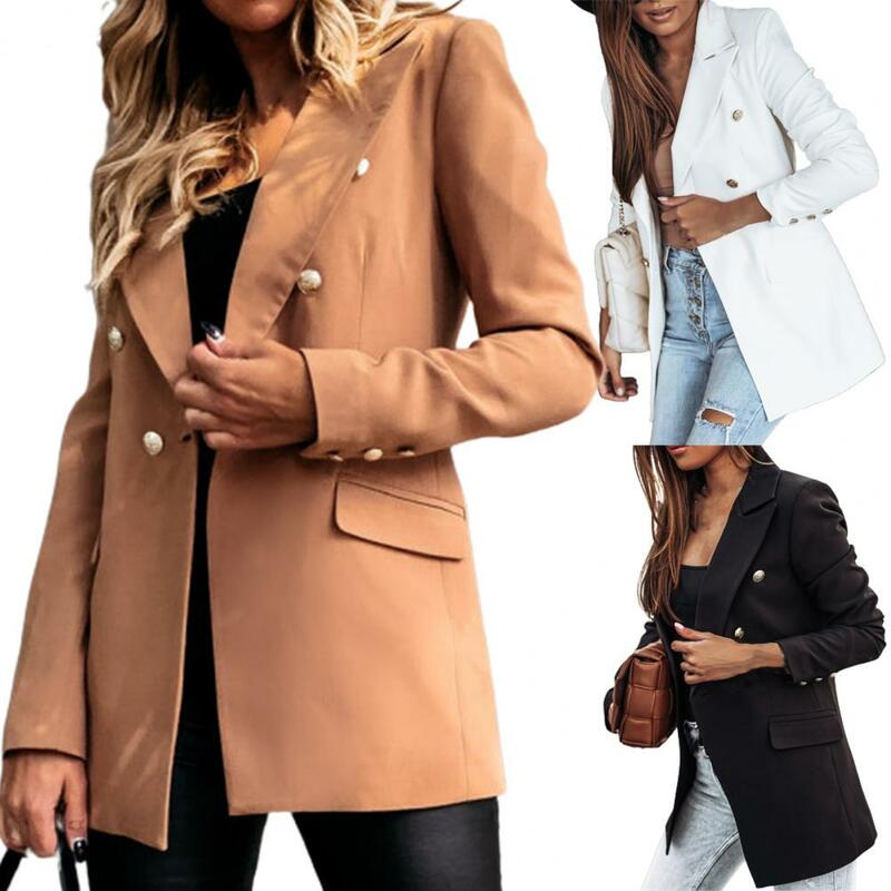 2024 Autumn Winter Women Fashion White Black Jackets Chic Button Office Suit Coat Ladies Outwear Elegant New