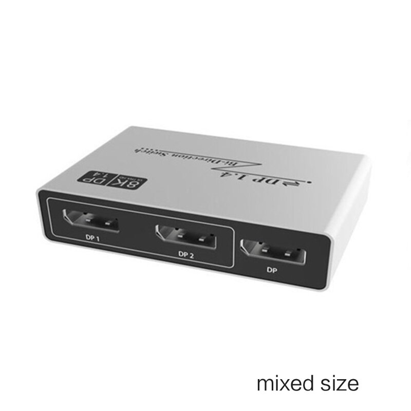 DP1.4 Beralih Bi-arah DisplayPort 8K 60Hz 4K 144Hz Splitter Konverter Beberapa Menampilkan 1:2 / 2:1