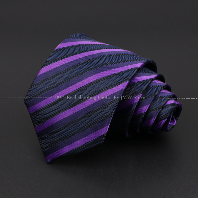 Nuovo Design Wedding Men Tie Purple Solid Striped Paisley Flower cravatte uomo Business Dropshipping Groom Collar accessori regalo