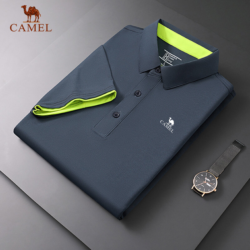 Embroidered CAMEL New Summer Polo Shirt High Quality Men's Short Sleeve Breathable Top Business Casual Polo-shirt for Men