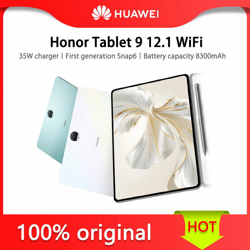 Honor Tablet 9เครื่องชาร์จ WiFi 12.1นิ้ว LCD 35W รุ่นแรกความจุแบตเตอรี่ Snap6 8300mAh