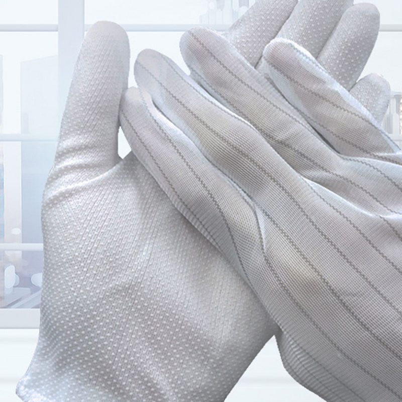 ถุงมือทำงานอิเล็กโทรด, ถุงมือป้องกันไฟฟ้าสถิตย์ถุงมือติดตั้งอิเล็กทรอนิกส์ถุงมือป้องกันเส้นใยสำหรับซ่อม