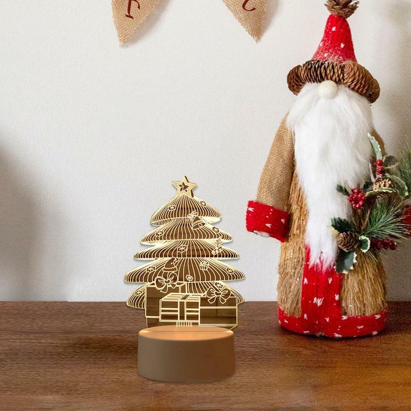 Decorazione natalizia lampada 3D lampada da tavolo a Led natalizia in acrilico lampada da tavolo a Led con controllo tattile per la decorazione della stanza regali di festa
