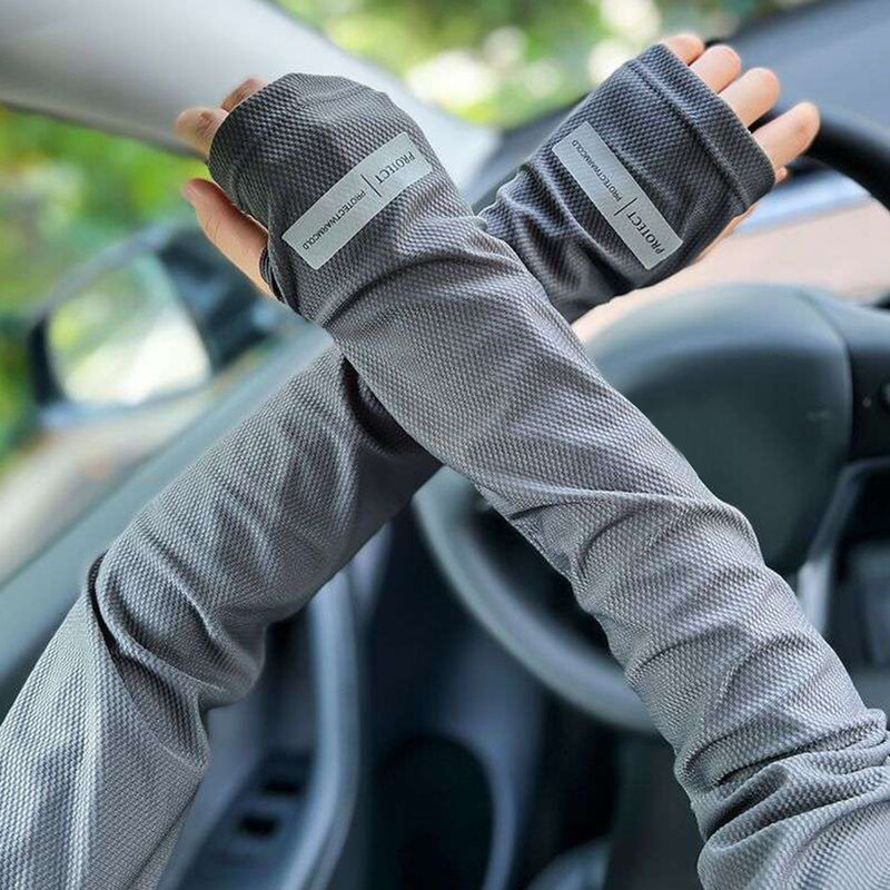 ถุงมือดูดซับเหงื่อแขนเสื้อกันแดดยืดหยุ่นสำหรับกลางแจ้งแขนป้องกันรังสียูวีถุงมือสำหรับ mangas largas Para brazo