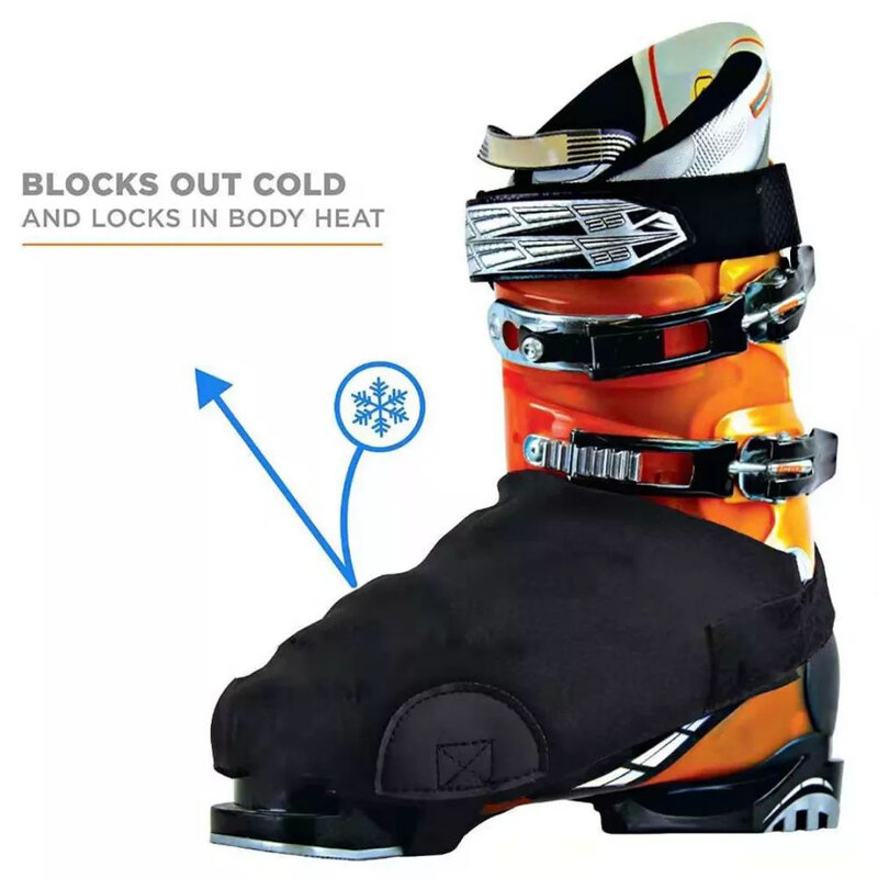 Ouble-funda impermeable para zapatos de esquí, cubierta cálida para botas de nieve, color negro, 2023