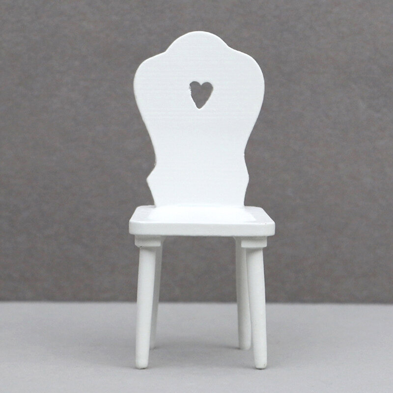 1 szt. 1:12 domek dla lalek miniaturowy Love krzesło Model taboret dekoracja mebli zabawka lalka akcesoria do domu