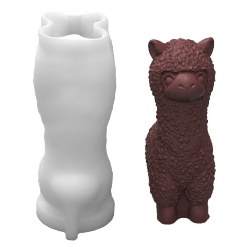 Molde durável da vela das alpacas 3D molde perfumado animal reusável do silicone da vela