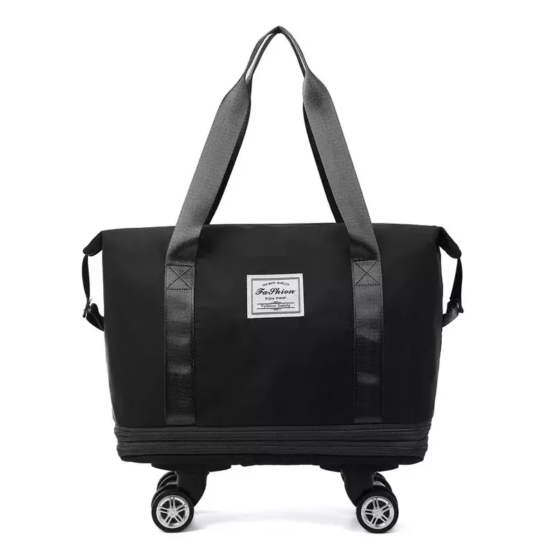 롤링 더플 팩 바퀴가 달린 접이식 여행 가방, 핸들 포켓 드라이 습식 다기능 바퀴 여행 가방, 수하물 가방