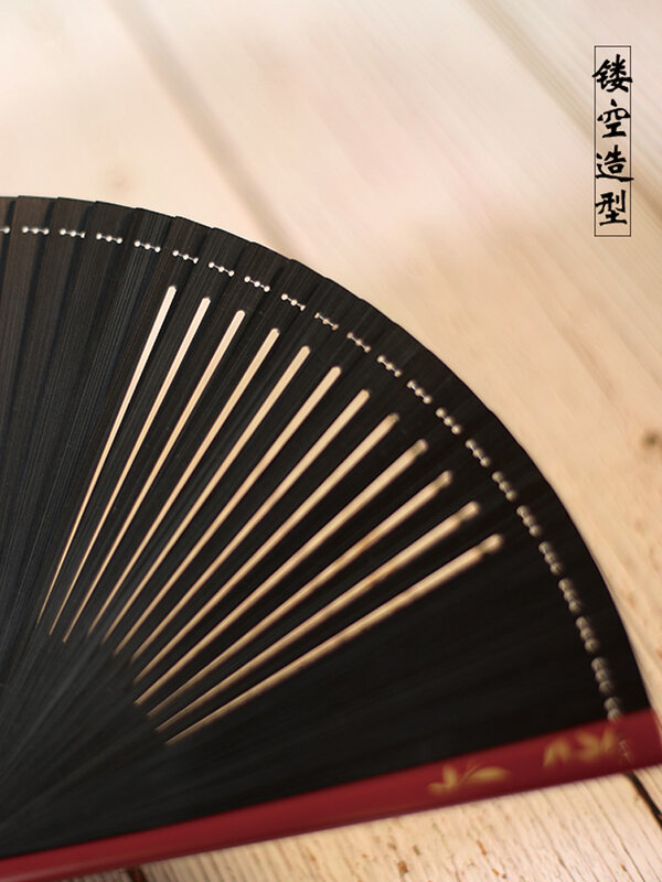 Xiangyun ruihe estilo chinês clássico fã de bambu completo estilo japonês hanfu arcaico folding fã feminino retro oco para fora