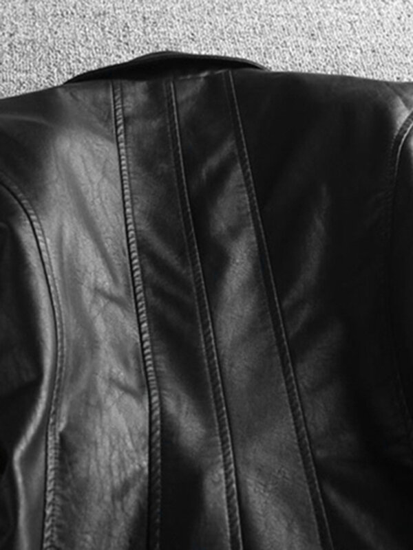 Lautaro-Blazer feminino de couro sintético, jaquetas slim fit, preto, leve, suave, elegante, moda luxuosa, primavera, 2021