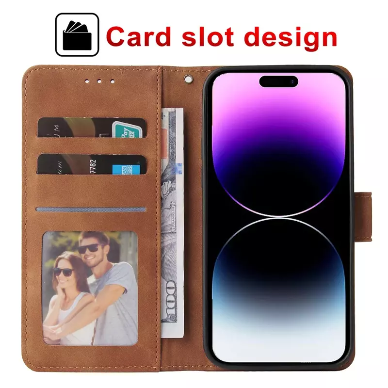 ZZXX casing ponsel dompet kulit, penutup dudukan Slot kartu Flip untuk iPhone 15 Pro Max 14 13 Mini 12 11 XS XR X SE 2022 8 7 6 6s