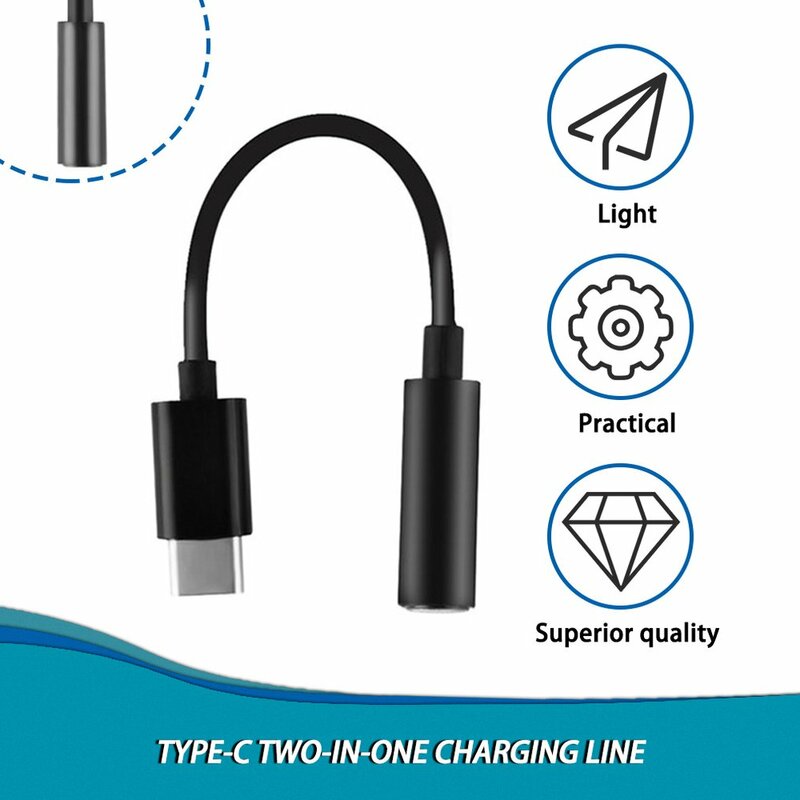 Mini Portable Type-C To 3.5mm Earphone Cable Adapter USB 3.1 Type C USB-C Male To 3.5 Audio Female Jack For Xiaomi