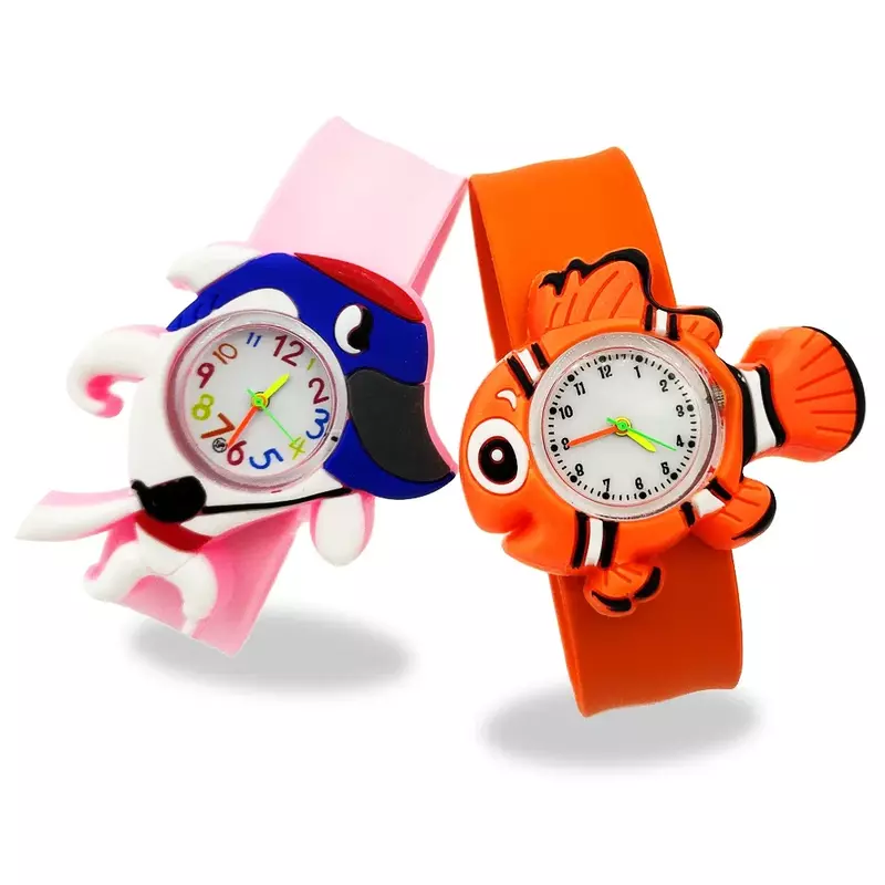 หลาย Marine Fish นาฬิกาเด็กดูเวลาของเล่นเด็กควอตซ์นาฬิกาเด็กกีฬานาฬิกาเด็ก Slap นาฬิกาเด็กคริสต์มาสของขวัญ