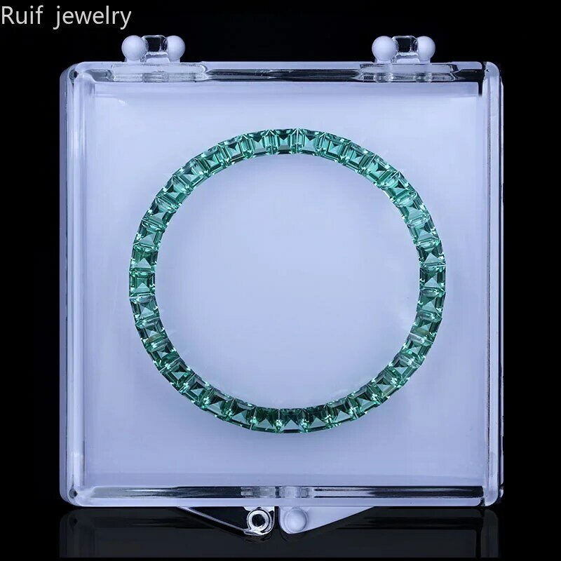 Ruif Hot Sale 36 teile/satz lose Stein Moissan ite erstellt Regenbogen Saphire Nano grüne Edelsteine für 40mm Uhr Lünette machen