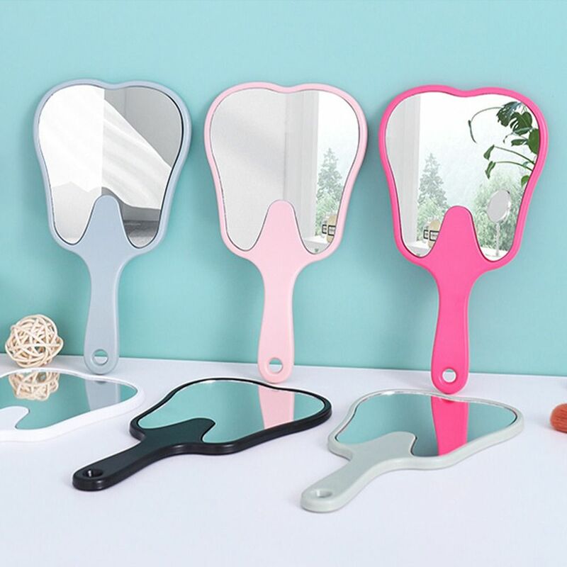 Specchio portatile in PVC durevole ad alta definizione a forma di dente specchi dentali specchio per il trucco regalo