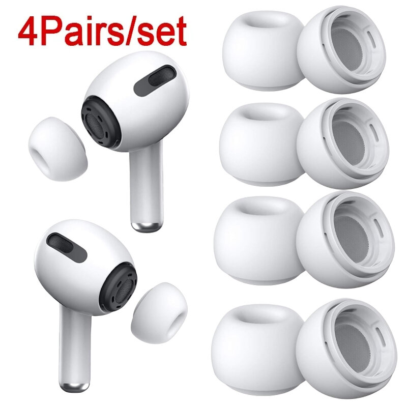 Soft Silicone Ear Dicas para Airpods Pro, Earbuds Capa Protetora, Redução de Ruído Buraco, Ear-Pads para Apple Air Pods Pro 1/2
