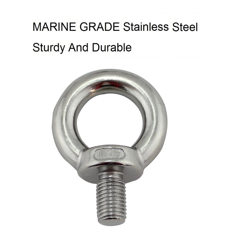 Tornillo de bucle de anillo de ojo de elevación, piezas DIN 580, acero inoxidable de grado marino, 304 y 316, M6 de alta resistencia, M8, M10, M12, cuerda de alambre