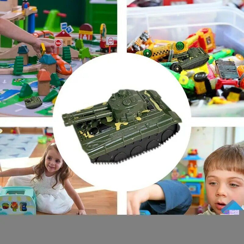 Tarik kembali mainan tangki Mini mainan Model Tank Push And Go Tank untuk imajinatif bermain pesta nikmat pengisi stoking untuk anak-anak laki-laki perempuan