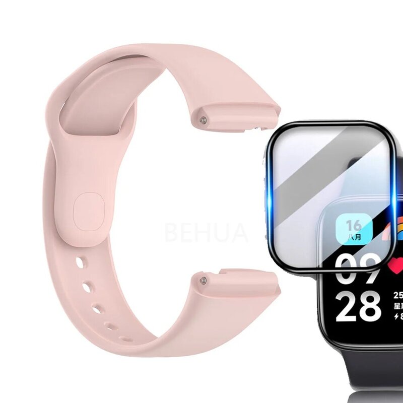 Tali jam tangan XiaoMi Redmi Watch 3, tali silikon olahraga cerdas pengganti gelang tangan 3 aktif/untuk Redmi Watch 3lite